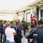 A group of Riders at the morning briefing