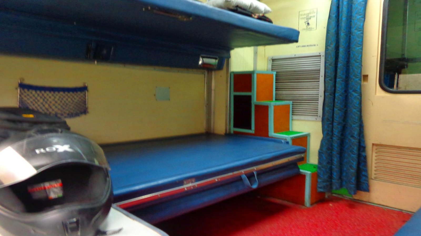 A picture of a cabin of a first class coach